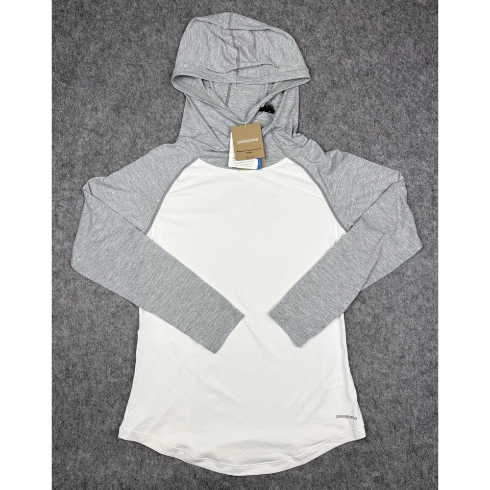 Patagonia NWT Women's M Tropic Comfort Natural Long Sleeve Hoodie White Gray